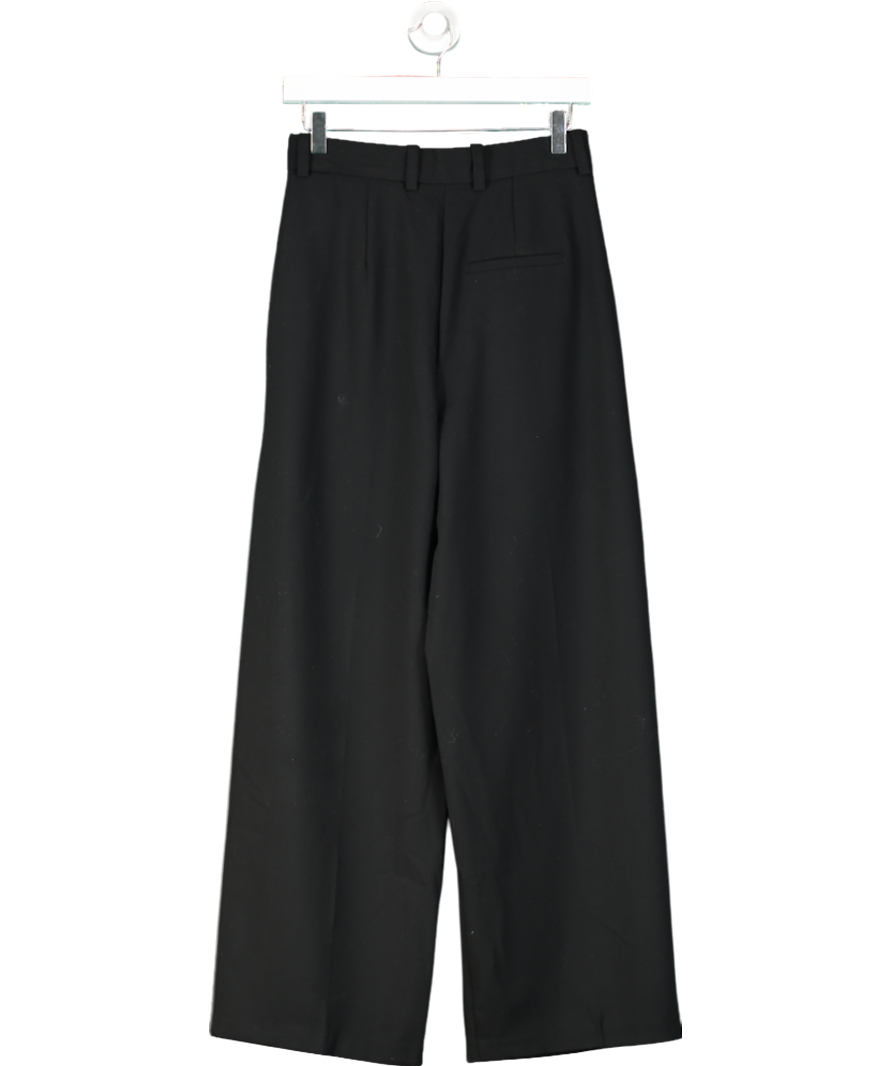 M&S Black Pleated Wide Leg Trouser UK 8