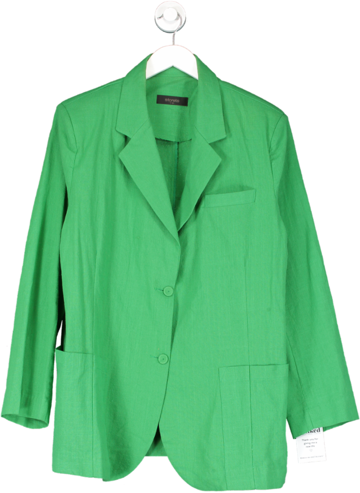 storets Green 100% Cotton Oversized Blazer UK S/M