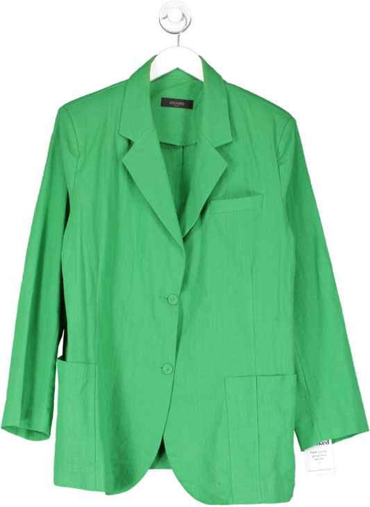 storets Green 100% Cotton Oversized Blazer UK S/M