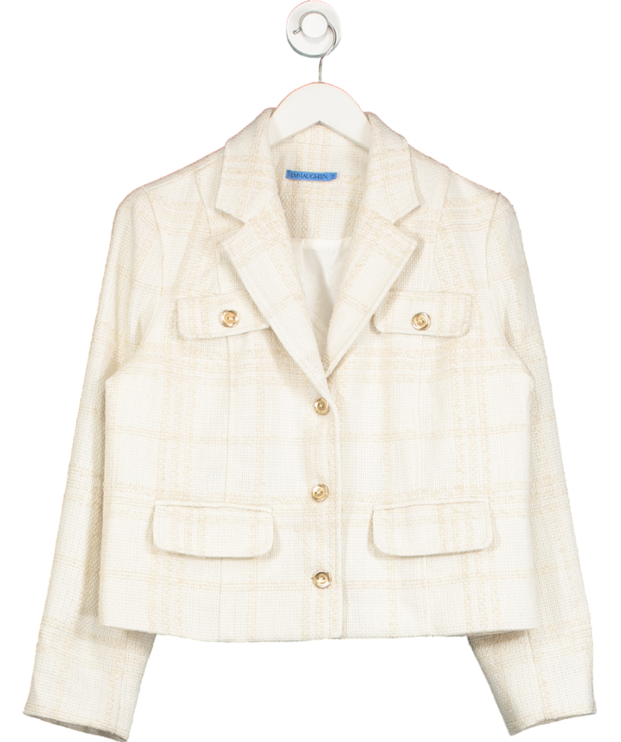 J. McLaughlin Cream Triana Tweed Blazer UK M