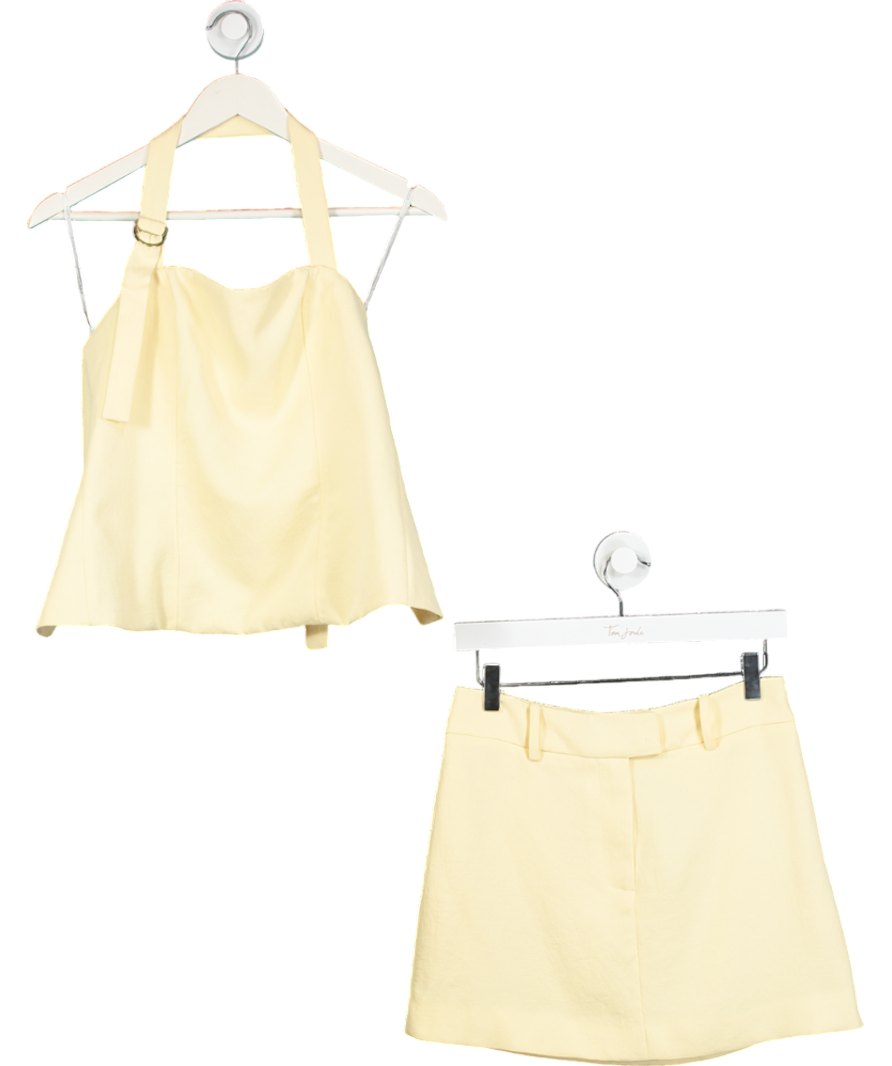 Kookai Yellow Oyster Staple Mini Skirt And Top UK 8