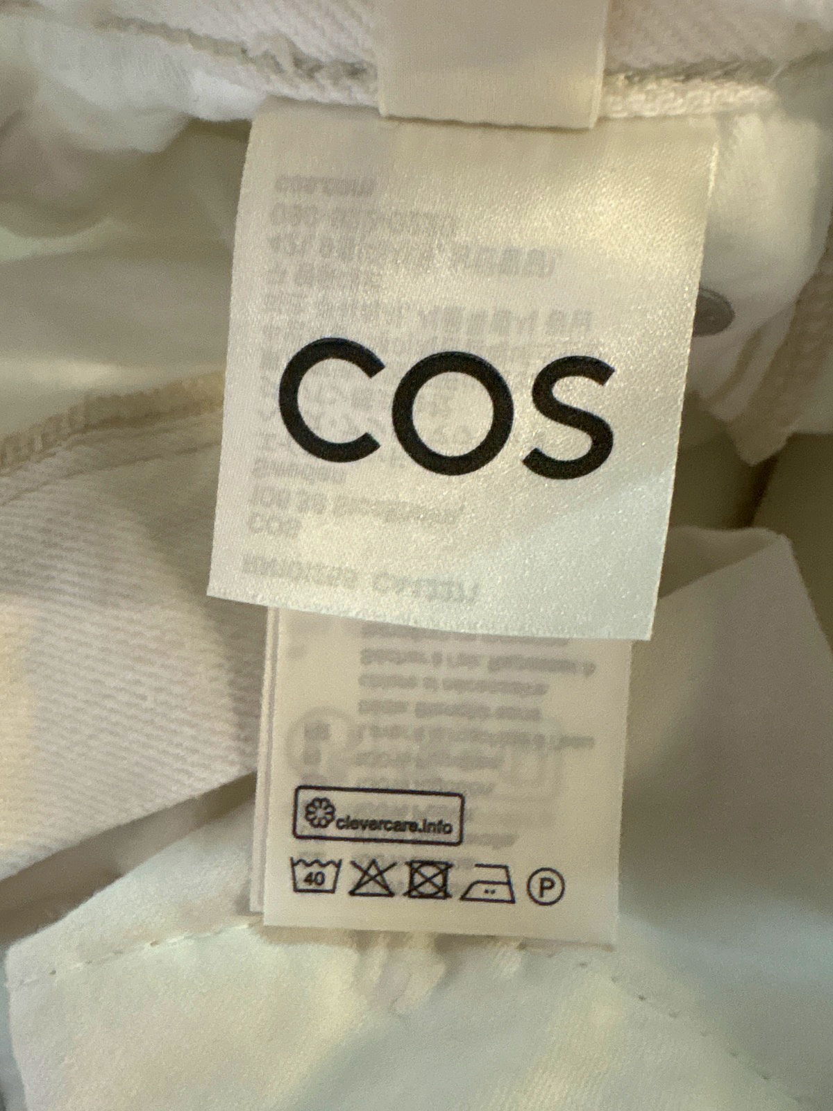 COS White Column Regular Fit Straight Leg High Rise Full Length Jeans UK W28