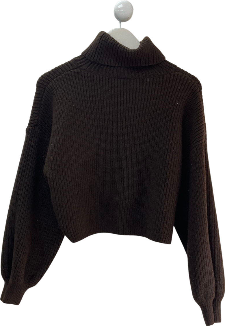 Monki Brown Rib Knit Sweater UK S