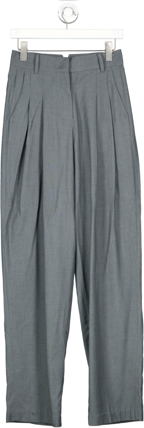 Frankie Shop Paper Moon Seoul Grey Pleated Tencel-blend Trousers UK 8