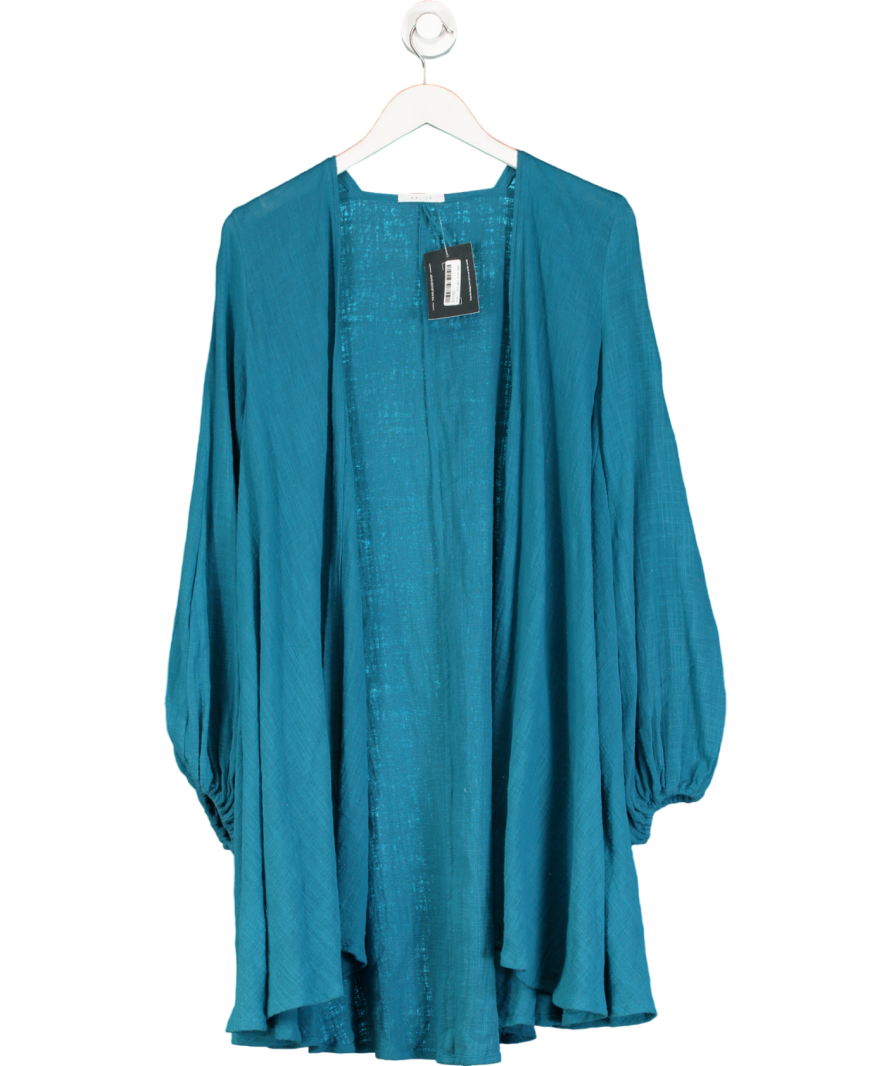 Kalita Blue Gaia Cotton Mini Wrap Dress UK XS/S