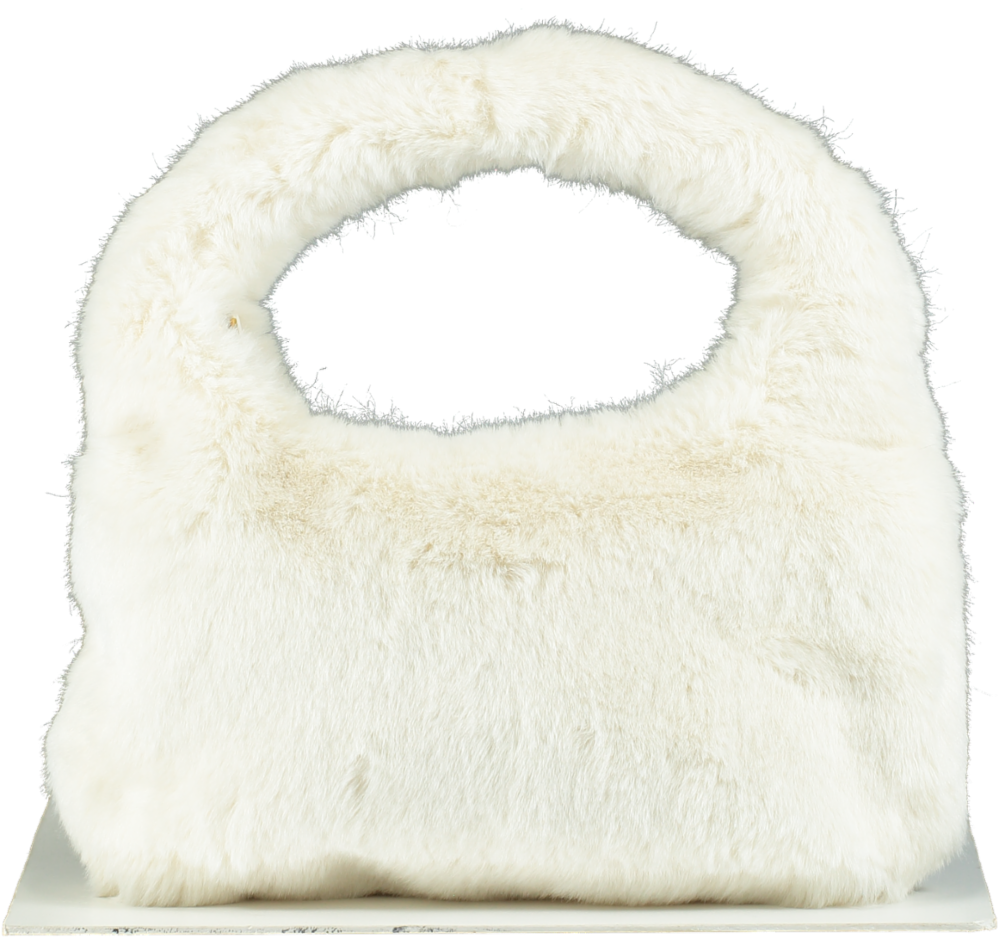 Blu Marine Cream Eco Fur Shoulder Bag