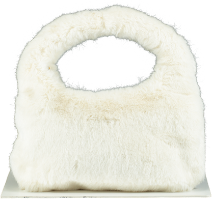 Blu Marine Cream Eco Fur Shoulder Bag