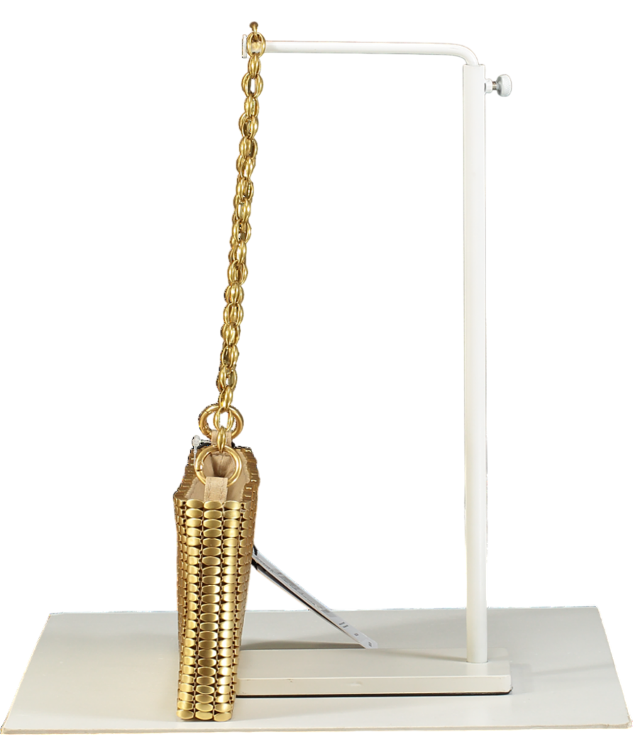 REISS Metallic Beaded Removable Strap Shoulder Bag In Gold