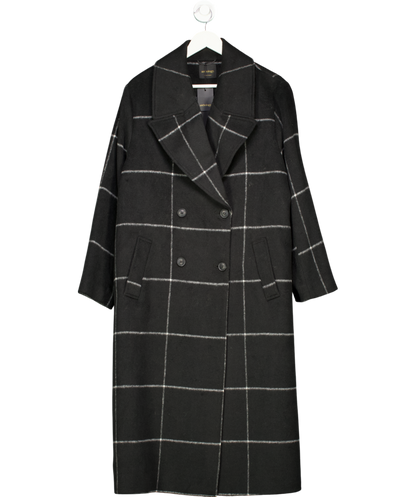 Anthology Black Double Breasted Check Coat UK 16