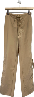 Mistress Rocks Beige Lace Up Trousers UK S