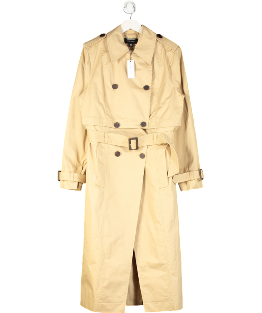Karen Millen Beige Tailored Cotton Multiway Trench Coat UK 12