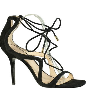 REISS Black Kate Leather Strappy High Heel Sandals UK 8 EU 41