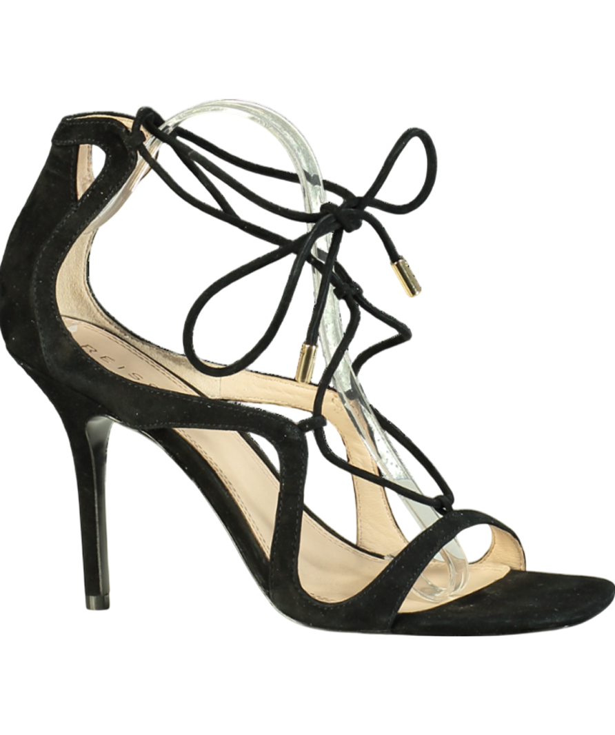 REISS Black Kate Leather Strappy High Heel Sandals UK 8 EU 41 👠