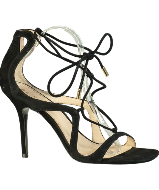 REISS Black Kate Leather Strappy High Heel Sandals UK 8 EU 41 👠