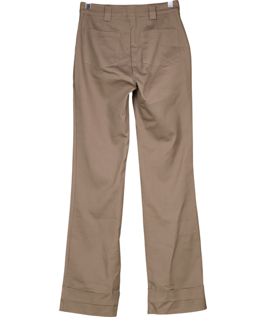 PRETTY LAVISH Brown Eddie Turn Up Trouser UK 8