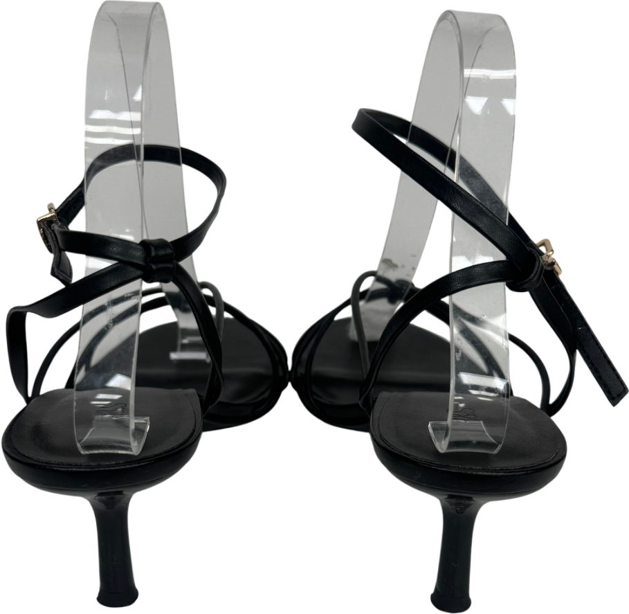 M&S Black Buckle Strap Stiletto Heels UK 5 EU 38 👠
