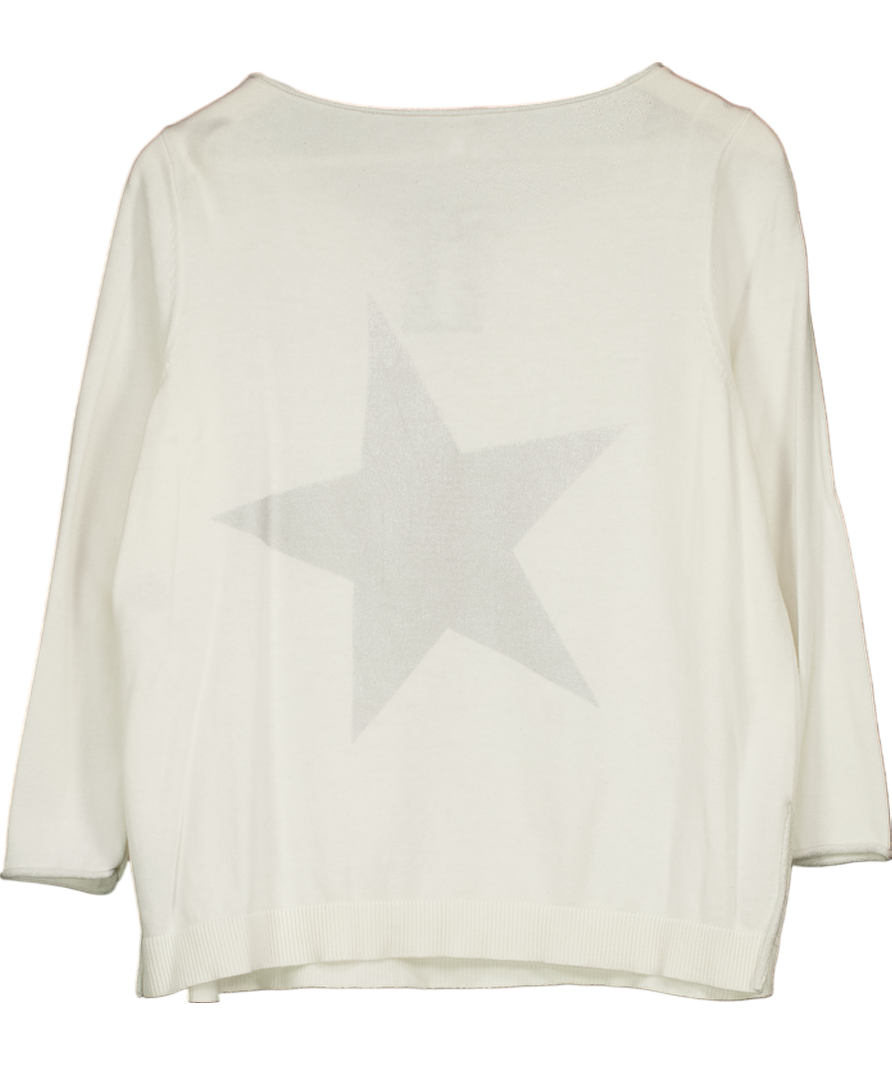 Mint Velvet White Light Knit With Silver Star UK 12