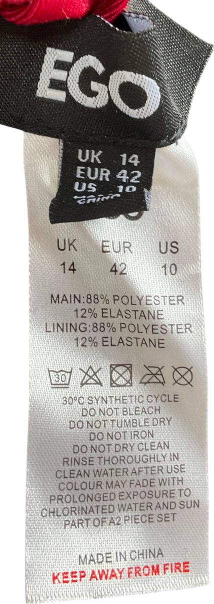 Ego Set Red Triangle Bikini Set UK 14