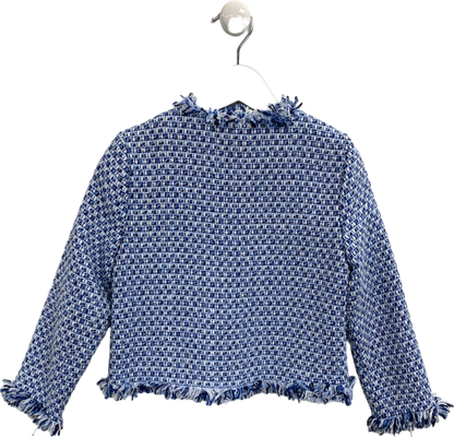 Il Gufo Blue Tweed Fringed Jacket 5 Years