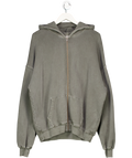 Joah Brown Grey Washed Zip Hoodie One Size
