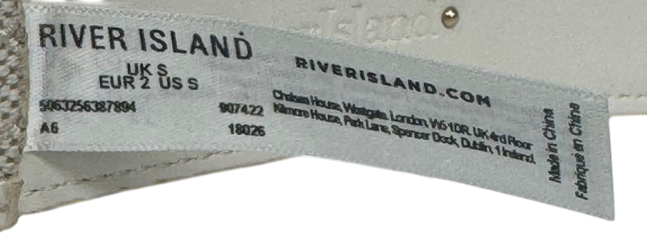 River Island White Buckle Belt UK S