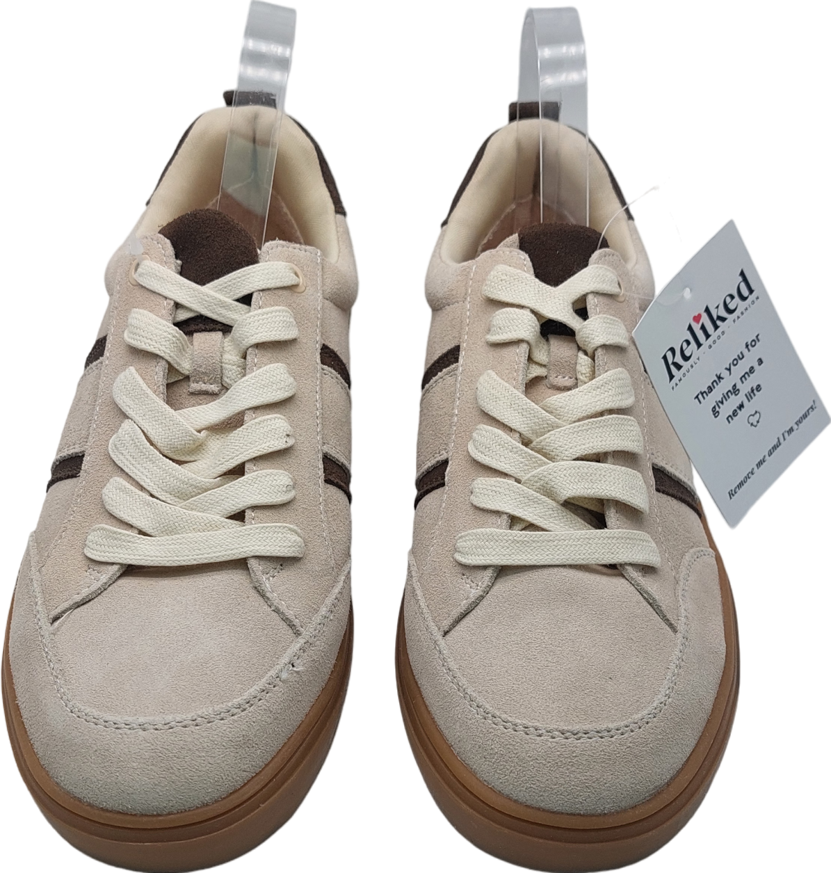 River Island Beige Suede Trainers UK 7 EU 40 👠