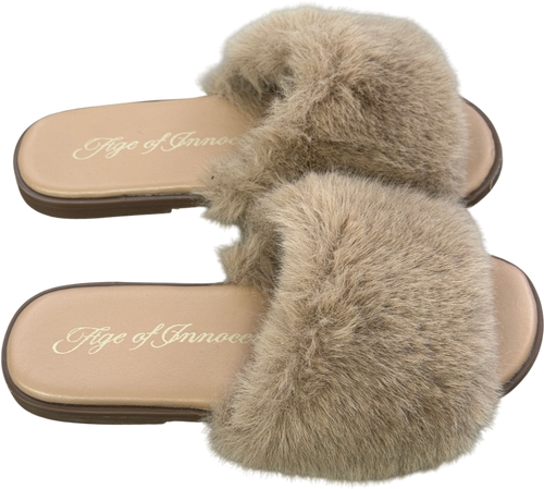 Age of Innocence Rosalie Beige Fur Mules UK 11.5 EU 30 👼