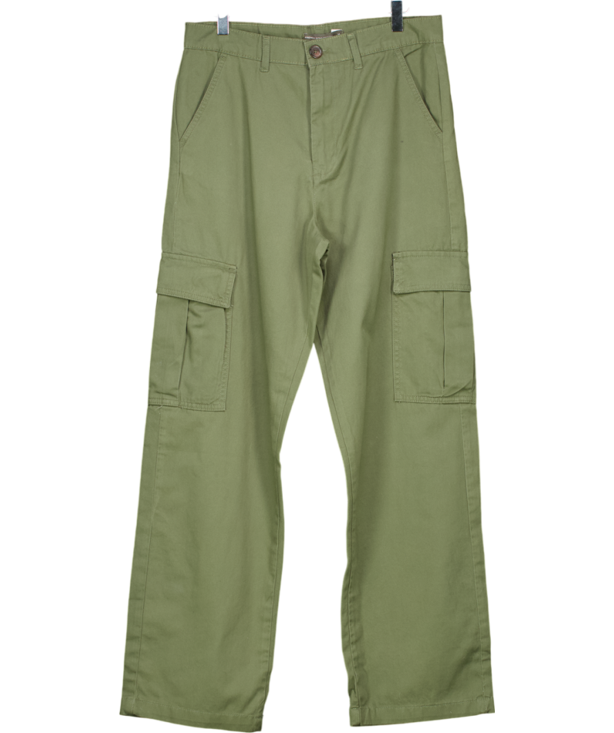 French Connection Green Twill Cargo Trousers UK 14