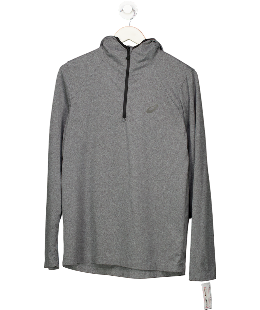 asics Grey 1/2 Hoody Top Lightweight UK L
