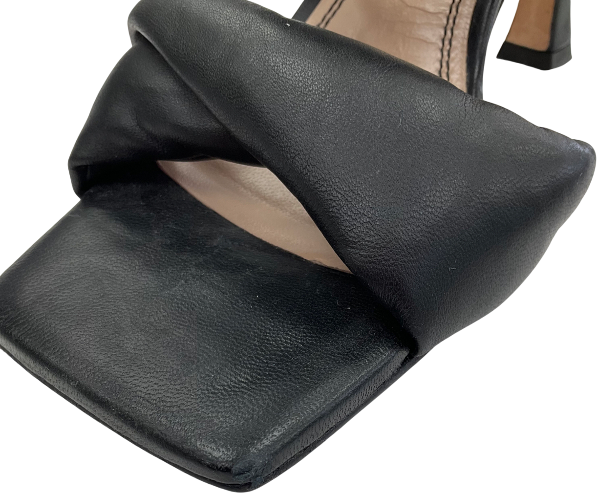 Russell & Bromley Black Cocktail Puff Strap Mule UK 6 EU 39 👠