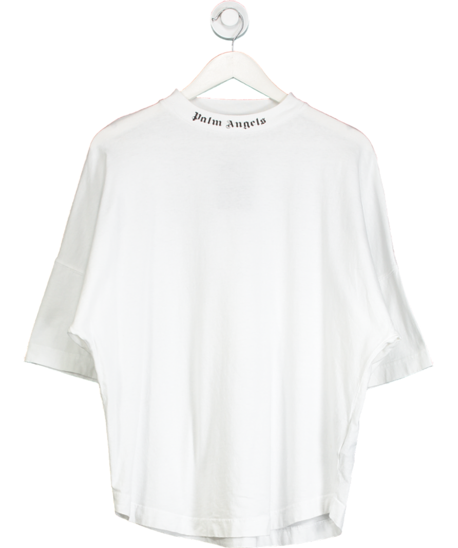 Palm Angels Oversized Mock Neck T-shirt In White UK S