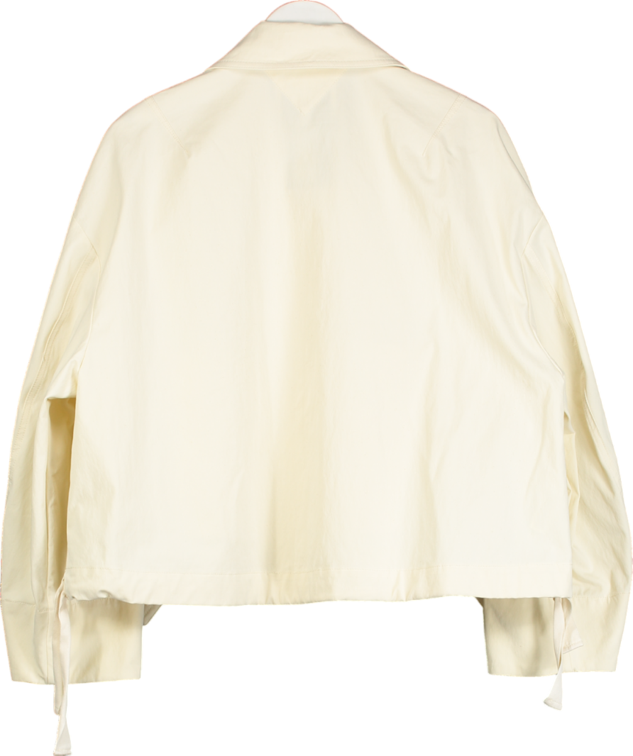 MANGO Cream Lightweight Biker Jacket UK S