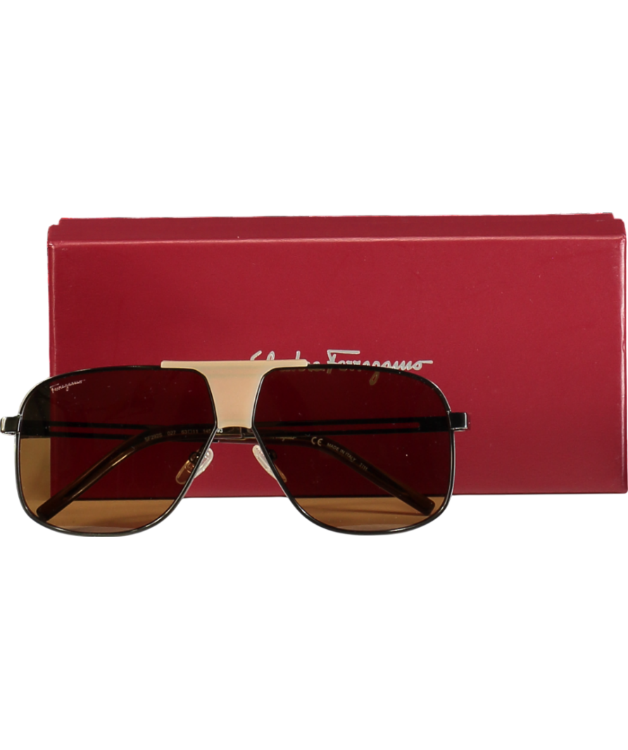 Salvatore Ferragamo Brown Large Frame Sunglasses One Size