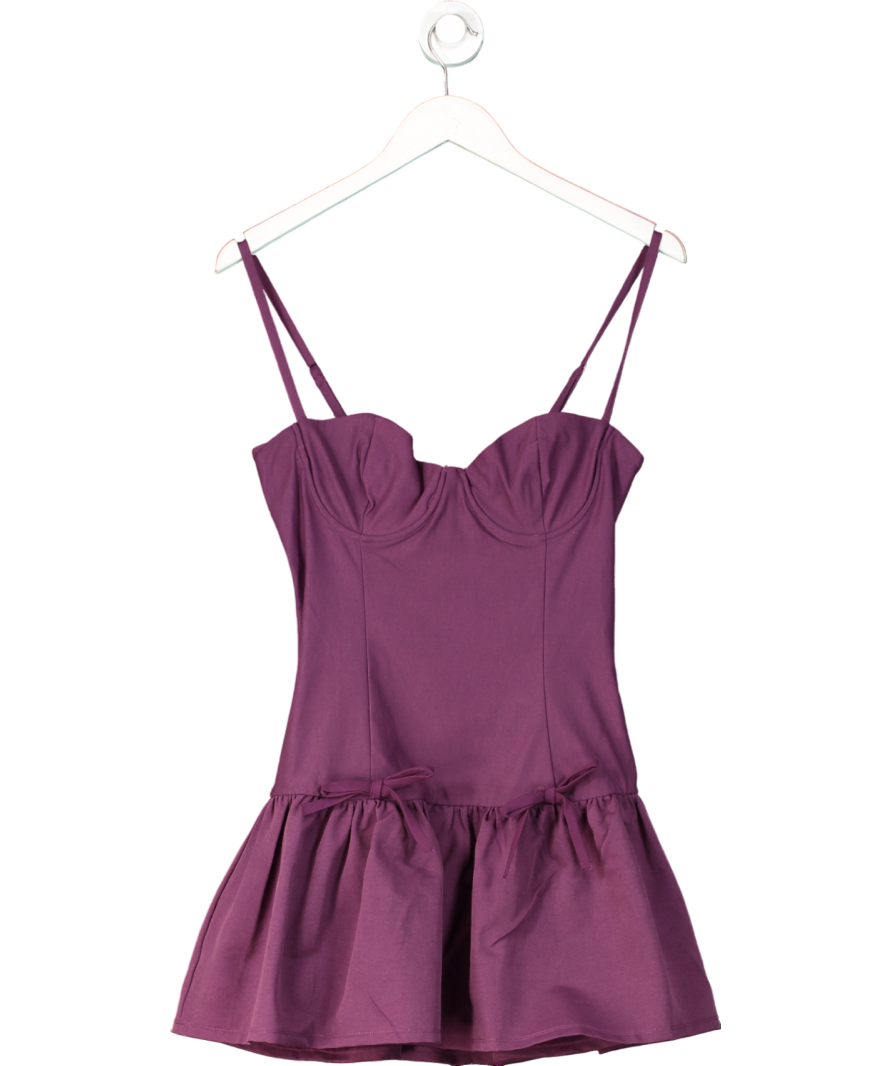 lucy in the sky Purple Double Bow Drop Waist Dress UK M