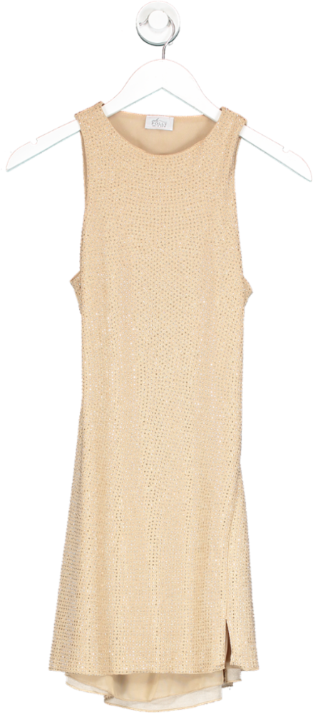 Oh Polly Nude Arabella  Embellished A-line Mini Dress UK 8