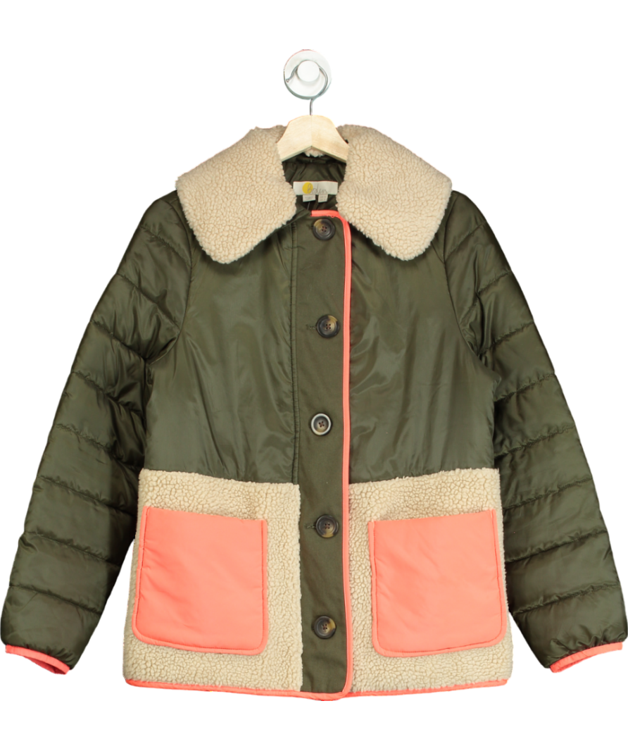 Boden Green Quilted Borg Jacket UK 10