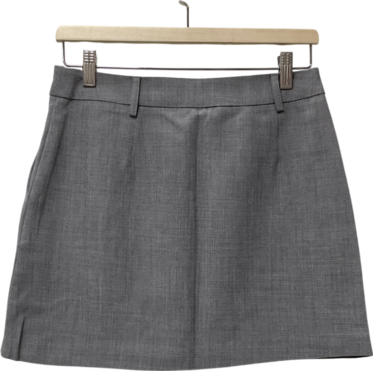 New Look Grey High Waisted A-line Mini Skirt UK 10