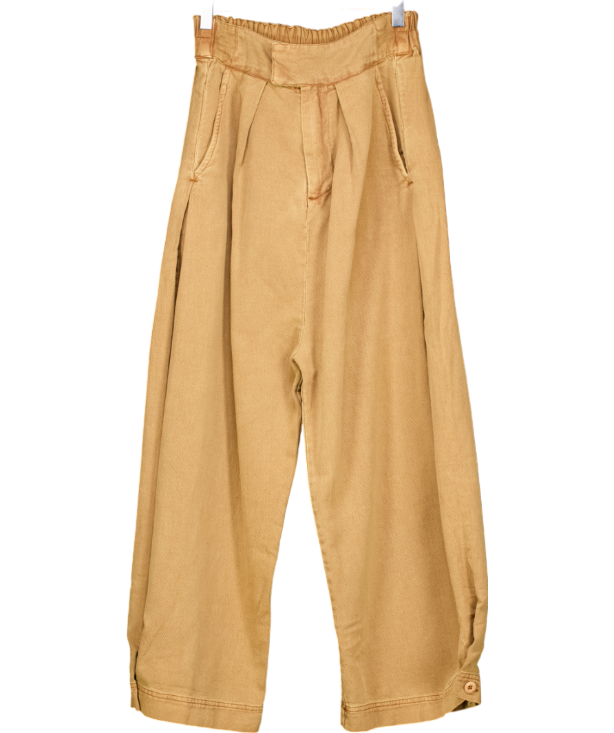 Free People Brown Cool Harbor Wide-leg Trousers UK XS