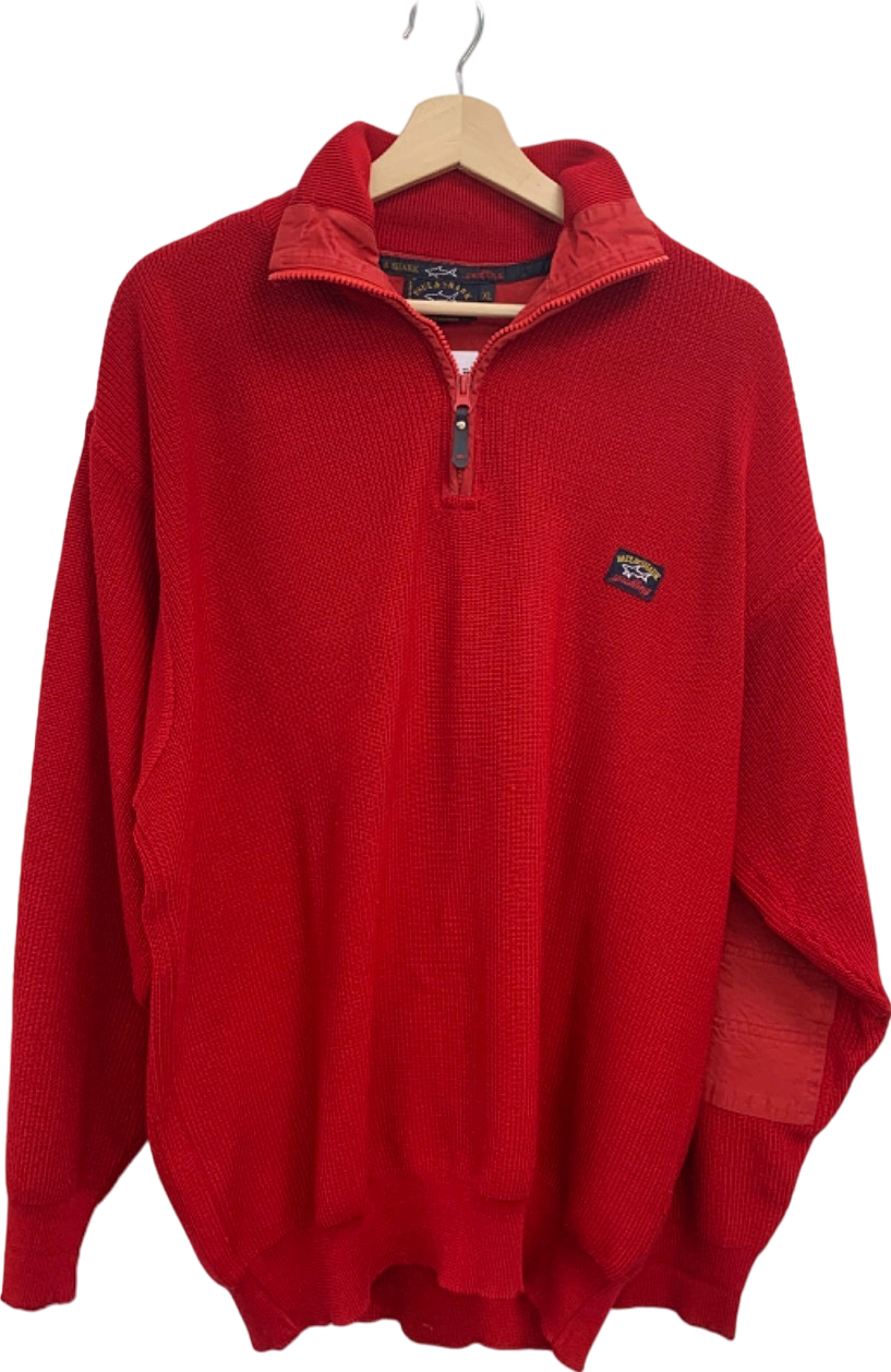 Paul & Shark Red Quarter Zip Jumper UK XL