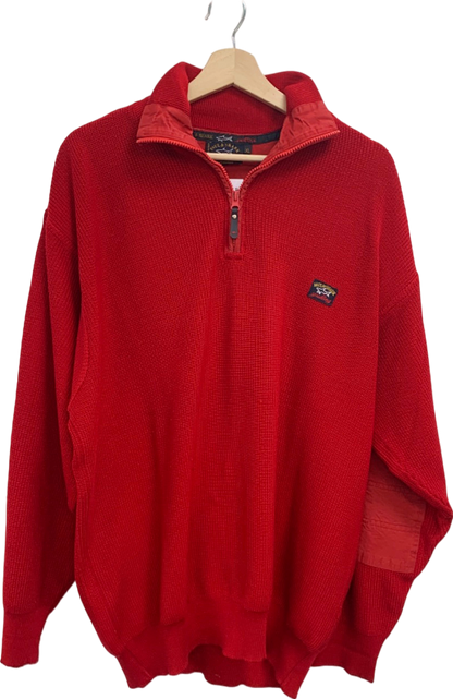 Paul & Shark Red Quarter Zip Jumper UK XL