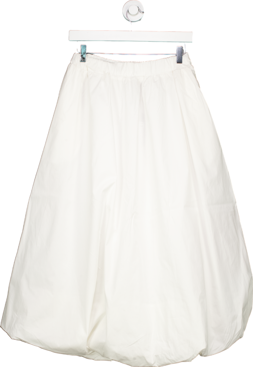 New Look White Bubble Hem Midi Skirt UK 8