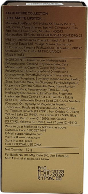 KAY BEAUTY Falguni Shane Peacock Luxe Matte Lipstick Champagne Brocade 4.2g