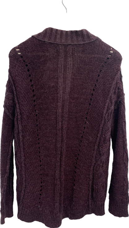 All Saints Purple Burgundy Knitted Cardigan UK 8