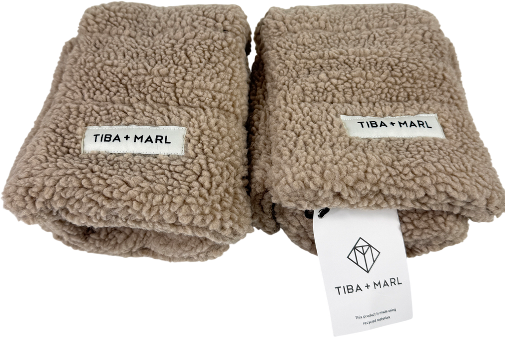 Tiba + Marl Brown Universal Buggy Handmitts Borg Fleece One Size