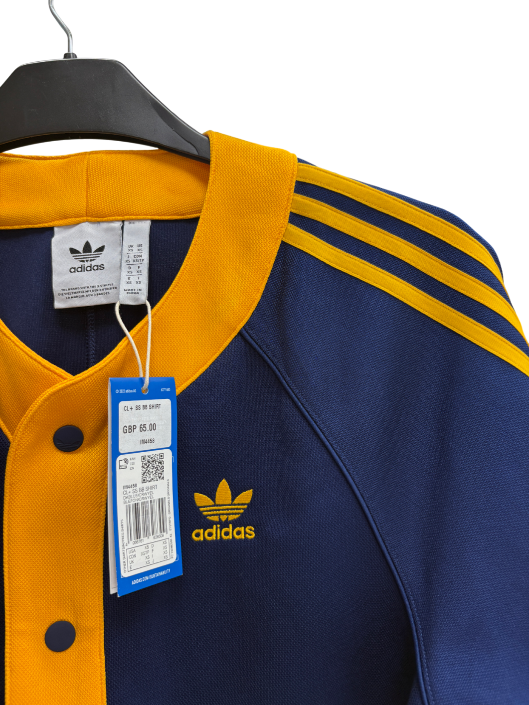 adidas Blue Classics Short Sleeve Shirt And Shorts Set UK XS