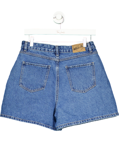 White Fox Hurt Feelings Denim Shorts Cobalt Blue Wash UK L