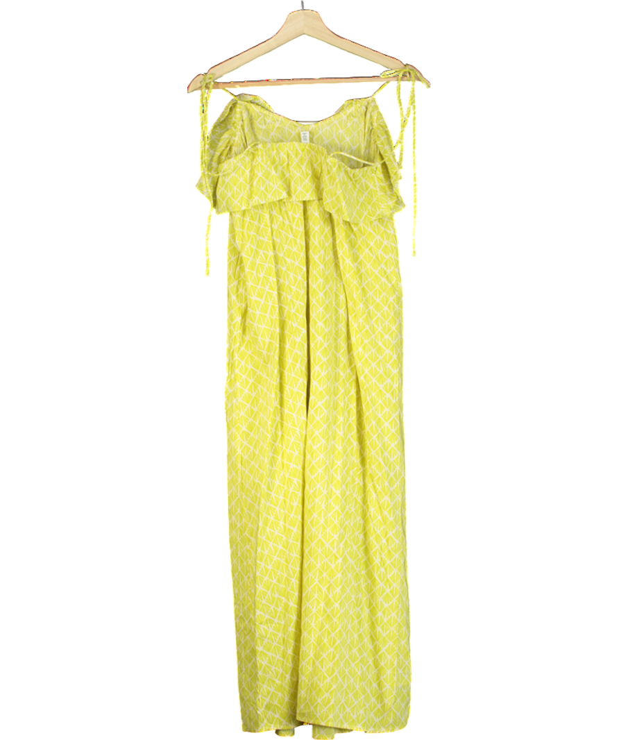 H&M Yellow Frill-trimmed Strappy Dress UK XS