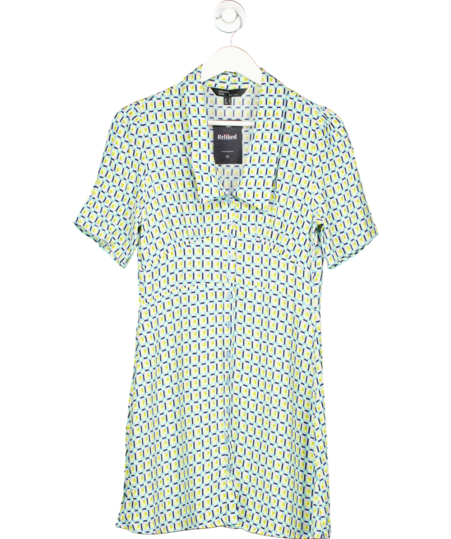 Nobody's Child Blue / Multi Geometric Print Mini Dress UK 10