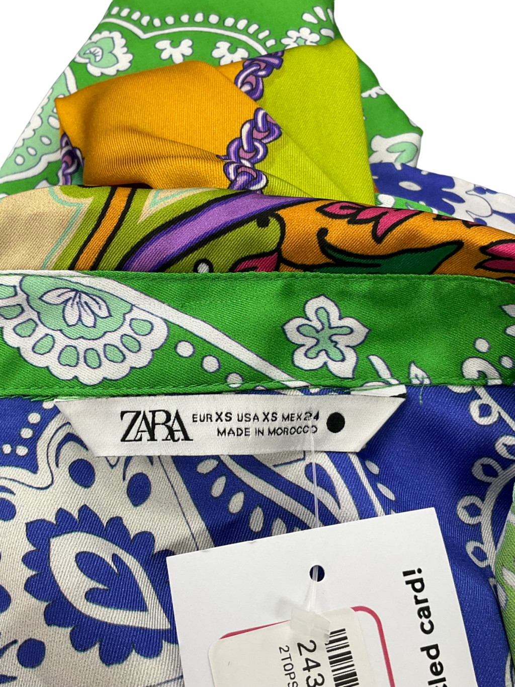 ZARA Multicoloured Multi Coloured Blouse UK 8