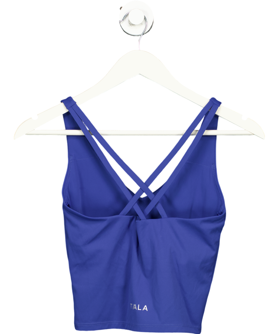 T/ALA Blue Longline Lycra Sports Top UK S